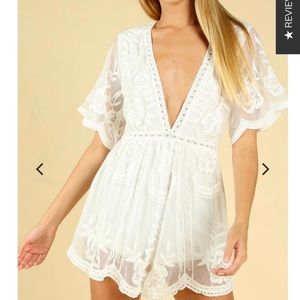 Altar’d State Creme Lace Romper